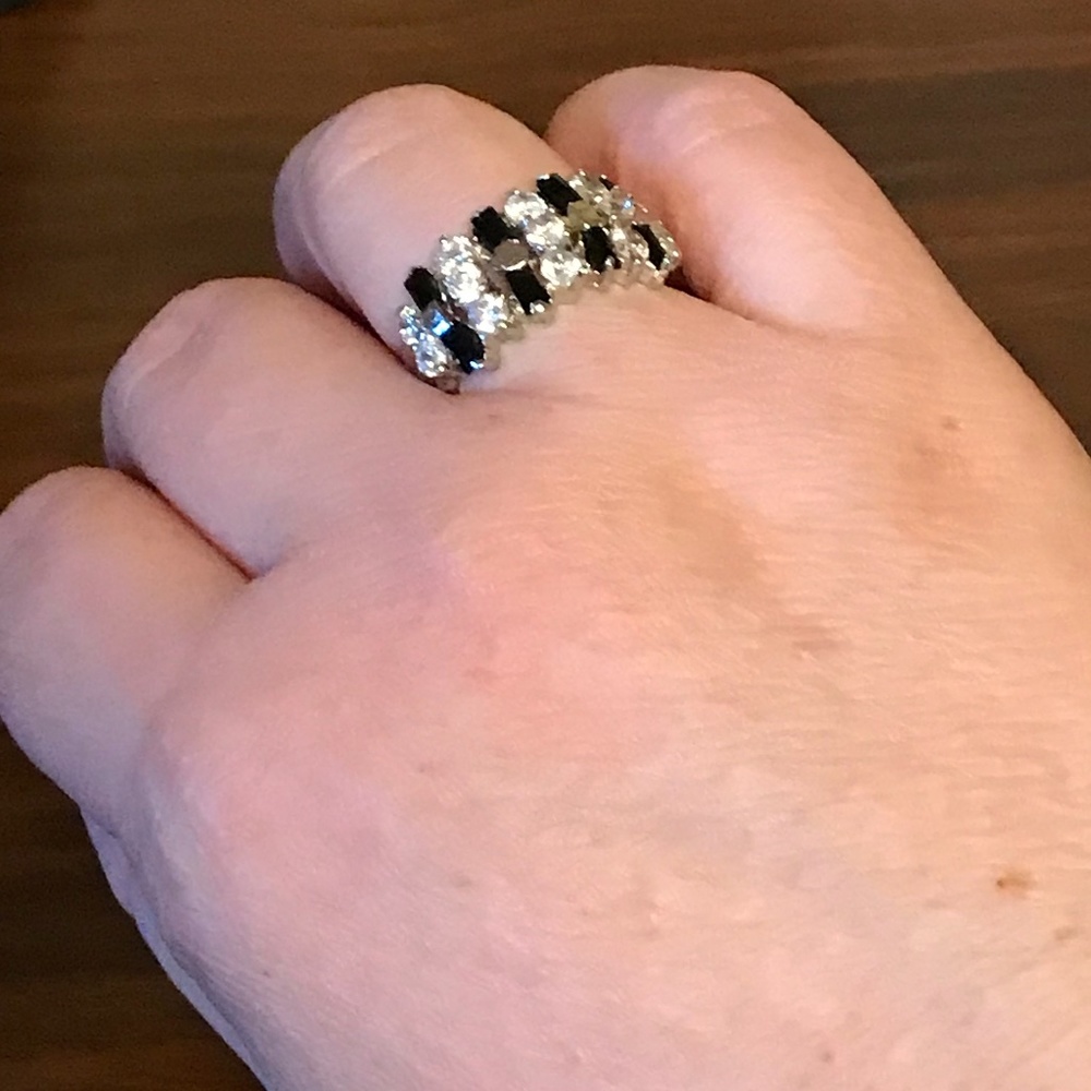 Multi-stone Statement ring in 18k white gold plated